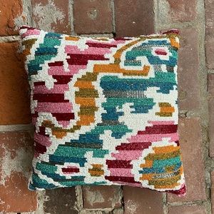 Artistic Accents Beaded Colorful Multi Color Accent Pillow Decor Living Room 14"